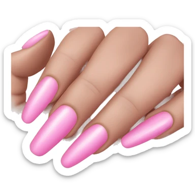 long pink nails sticker