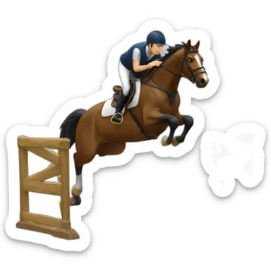 Sauter un obstacle a cheval sticker