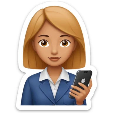 Admin girl working with phone sticker