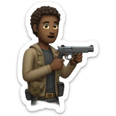 wild person with a gun sticker