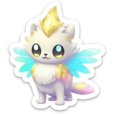 Shiny Shy Cool Sparkly Colorful Pastel beautiful fantasy Kawaii Ethereal Sona Fakemon-animal Full Body sticker