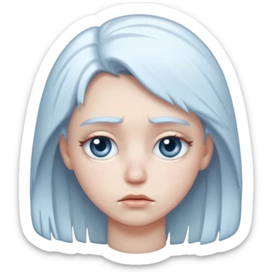 Frozen icy sad face sticker
