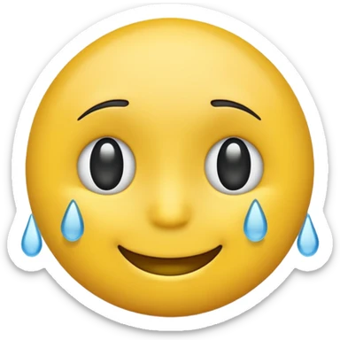 A happy emoji but a transparent sad emoji on top sticker