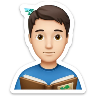 A man studying with a map of Canada in the background sticker