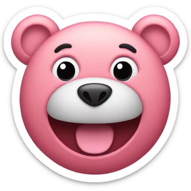pink teddy bear smiling sticker