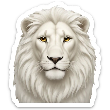 White lion with a white gold crow sticker