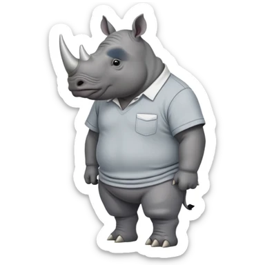 a rhino wearing a shirt that says big dih sticker