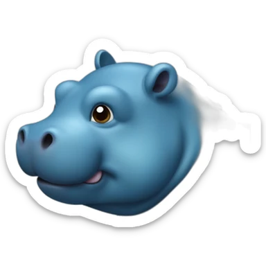 Hippopotame très très bleu avec des symboles noir sur sa peaux  sticker