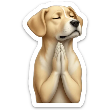 dog praying thank you sticker
