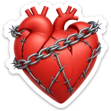 A heart with Barbwire sticker