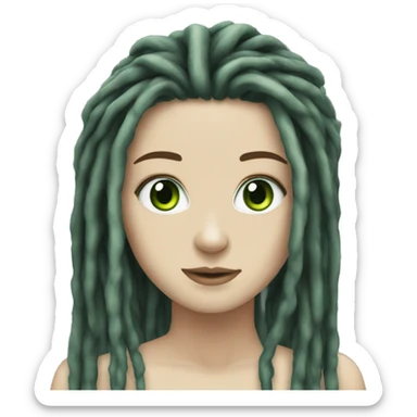 GF white skin green eyes black dreadlocks sticker