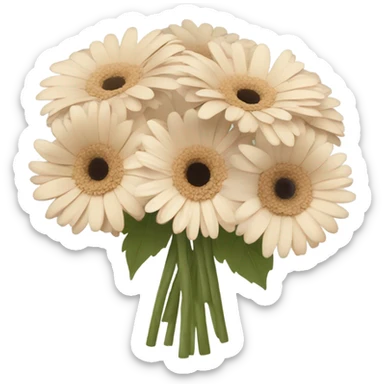 Pastel beige bouquet of beige gerbera  sticker