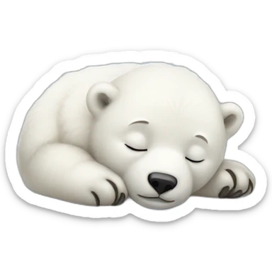 Baby polar bear sleeping sticker