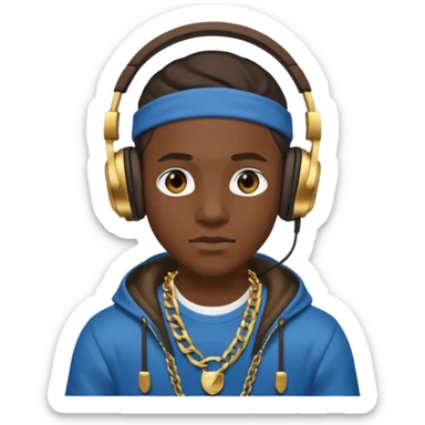 Avatar rapper with headphones  sticker