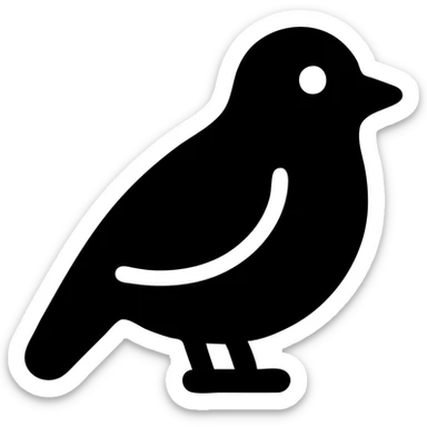 A bird in the style of an icon, solid sticker
