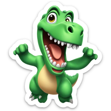 DinoG hopping on it going crazy  sticker