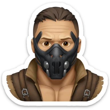 tom hardys bane from batman the dark knight, as mask that only covers his mouth sticker
