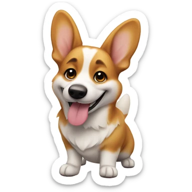 a corgi smiling and giving a thumbs up sticker