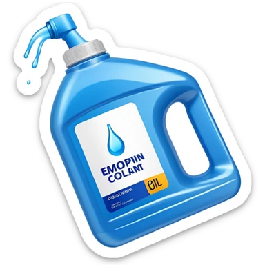 car engine oil coolant blue bottle sticker