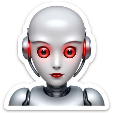 An AI humanoid robot looking evil sticker