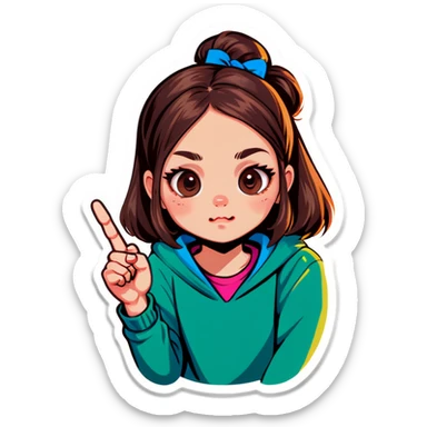 girl with middle finger sticker