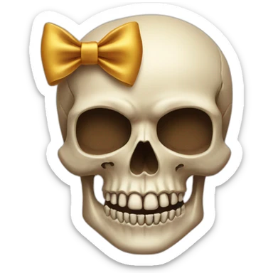 Skull with a bow sticker