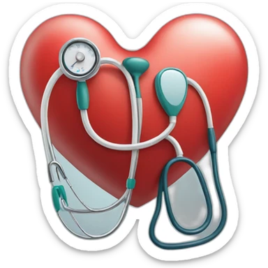 Heart and stethoscope  sticker