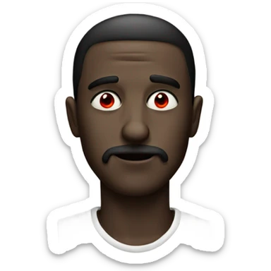 Man with red eyes black pupils smoking  sticker