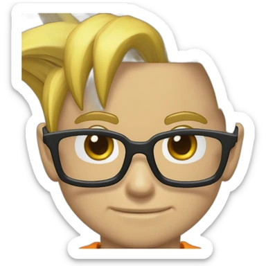 Chico-moreno-gafas-camiseta goku sticker