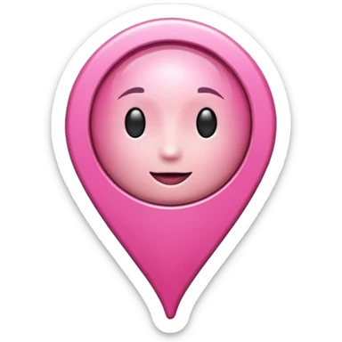 Pink location pin sticker