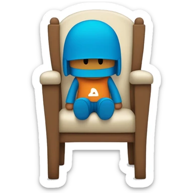 Pocoyo sentada en una silla pensando sticker