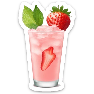 Pastel pink mojito strawberry  sticker