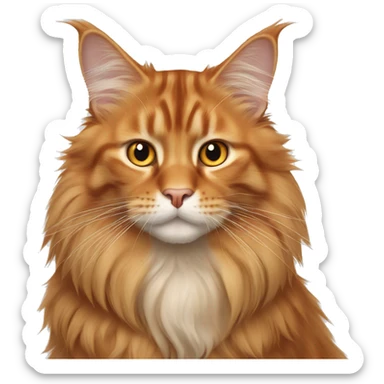 Orange Maine coon cat sticker