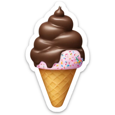 Chocolate ice cream with sprinkles sticker