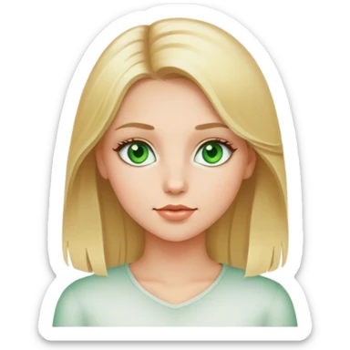 Most beautiful blonde hair girl with perfect green eyes sticker