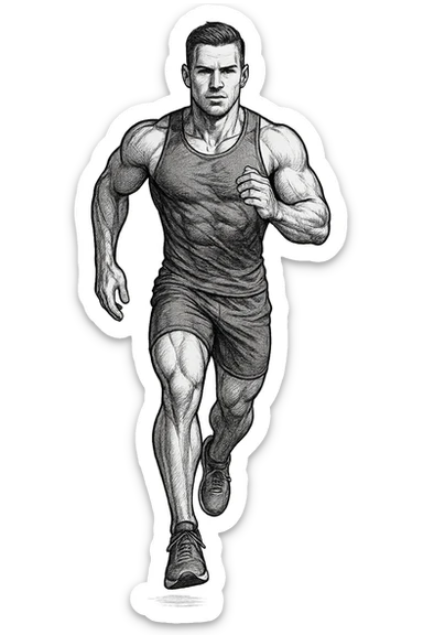 UOMO FITNESS CHE CORRE IN POSA FRONTALE sticker