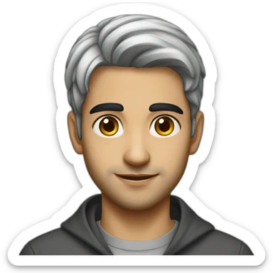 A young Iranian man with a s sticker