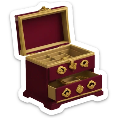Regency jewelry box maroon color  sticker