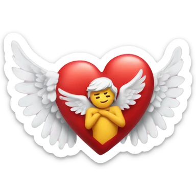 Heart with angel wings sticker