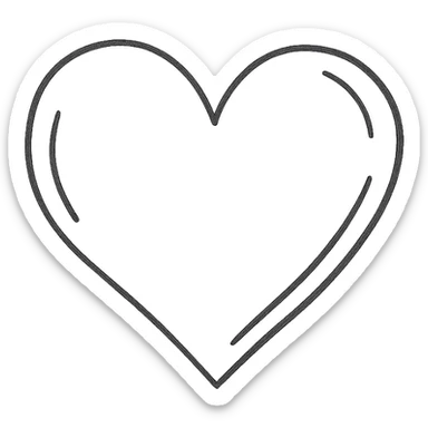 like icon, hand drawn outline style sticker