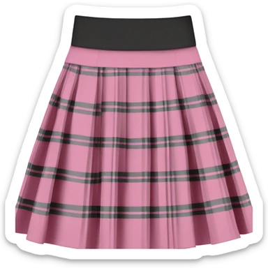 Realistic Pink tartan pleated mini skirt, isolated sticker
