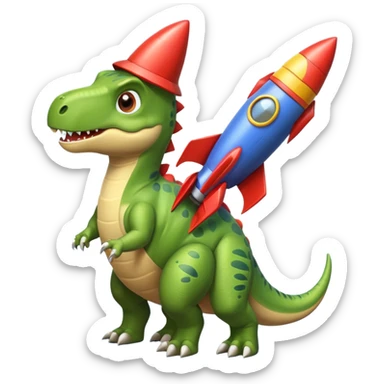 Dinosaurs with Rocket sticker