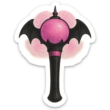 BLACKPINK-inspired gothic lightstick, no hearts, dreamy and bold, black and pink colors sticker