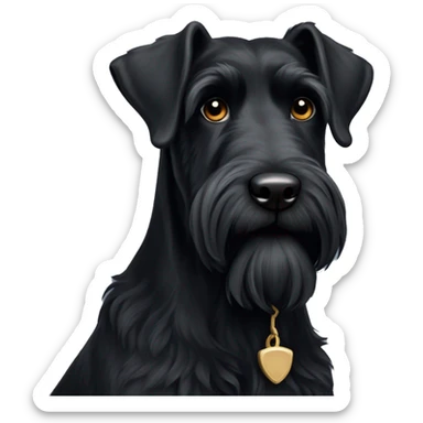 black Giant curly Schnauzer sticker