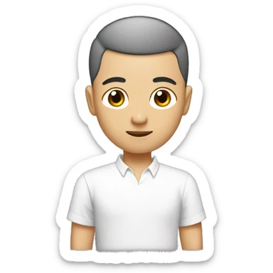 Joey taiwanese Buzz cut white shirts  sticker