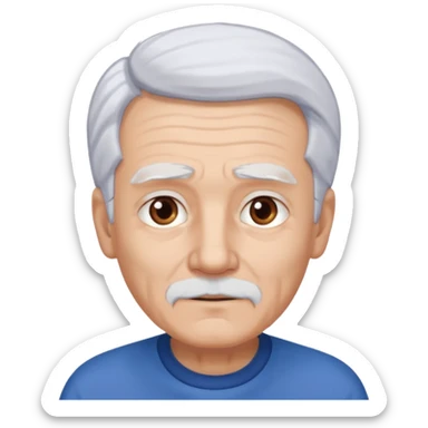 abuelo con pelo blanco, ojos cafés y ropa azul sticker