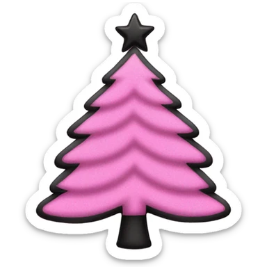 Pink and black Christmas tree sticker