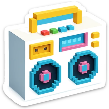white boombox sticker