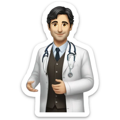 Andrea Montella blessing with doctor dress sticker