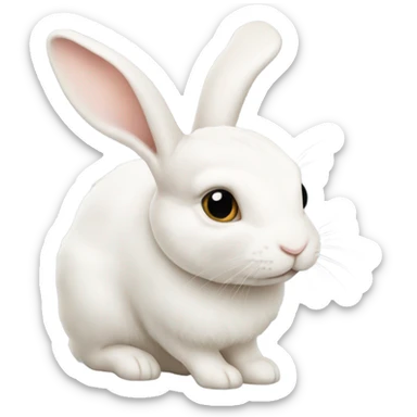 Lapin bélier blanc albinos  sticker